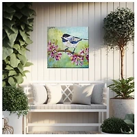 Blue Songbird Outdoor Canvas Art Print