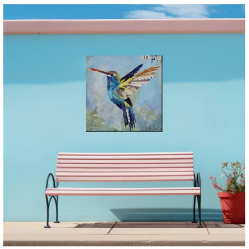 Snazzy Hummingbird Outdoor Canvas Art Print