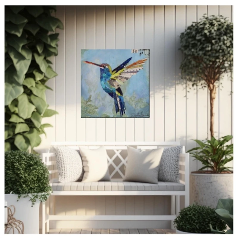Snazzy Hummingbird Outdoor Canvas Art Print