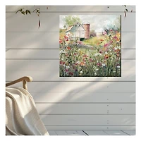 Floral Farmstead Outdoor Canvas Art Print
