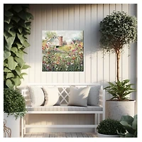 Floral Farmstead Outdoor Canvas Art Print