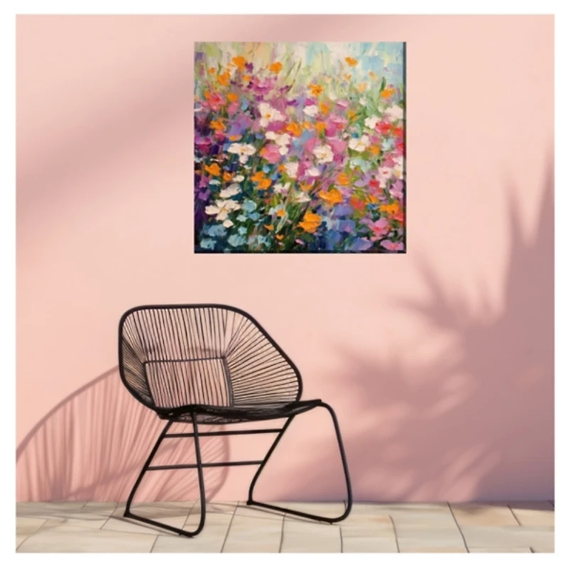 Floral Confetti Outdoor Canvas Art Print