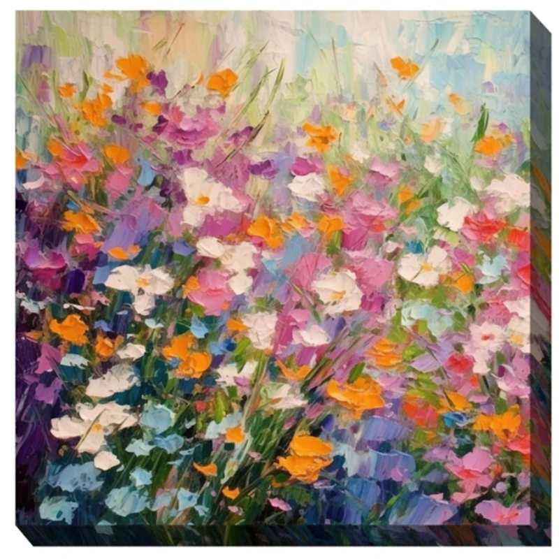 Floral Confetti Outdoor Canvas Art Print