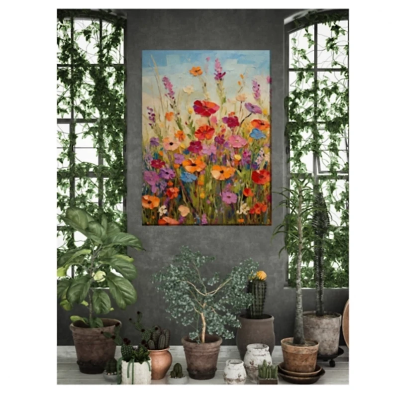 Beaming Blossoms Outdoor Canvas Art Print