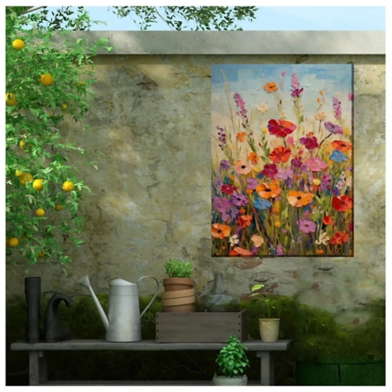 Beaming Blossoms Outdoor Canvas Art Print
