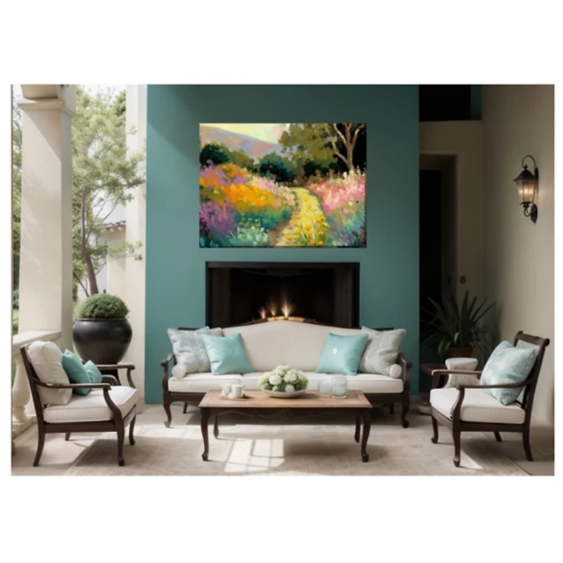 Hilltop Hike Outdoor Canvas Art Print