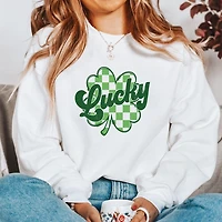 Large Lucky Plaid Shamrock Sweatshirt