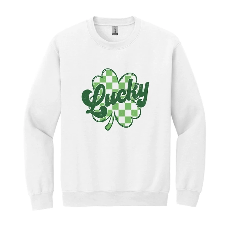 Large Lucky Plaid Shamrock Sweatshirt