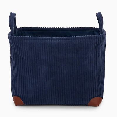 Navy Blue Cozy Corduroy Bin