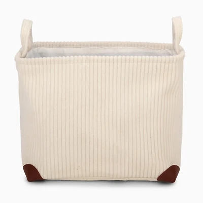 Cream Cozy Corduroy Bin