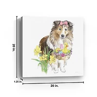 Collie Puppy Easter Canvas Art Print