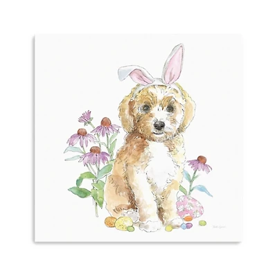 Doodle Puppy Easter Canvas Art Print