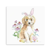 Doodle Puppy Easter Canvas Art Print