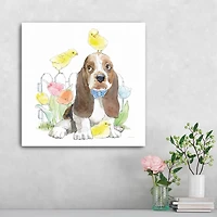 Basset Hound Puppy Easter Canvas Art Print