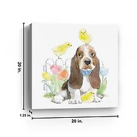 Basset Hound Puppy Easter Canvas Art Print