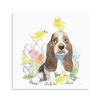 Basset Hound Puppy Easter Canvas Art Print