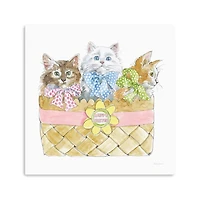 Kittens in Basket Easter Canvas Art Print
