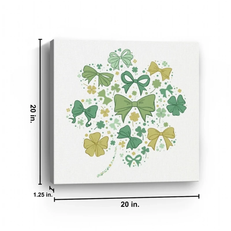 Bows and Clovers Canvas Art Print