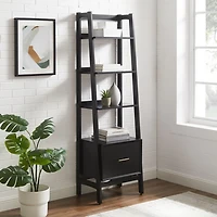 Small Black Landon Etegere Bookshelf