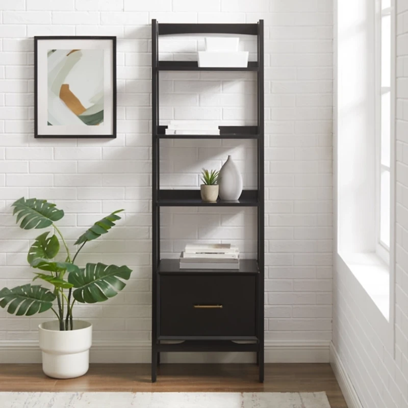 Small Black Landon Etegere Bookshelf