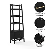 Small Black Landon Etegere Bookshelf