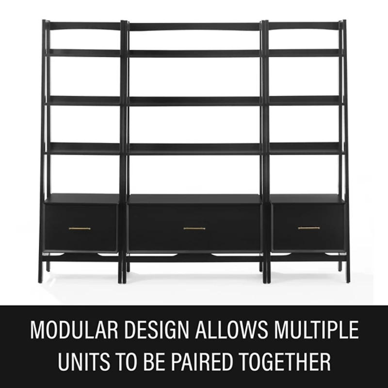 Small Black Landon Etegere Bookshelf