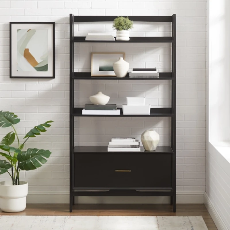 Large Black Landon Etegere Bookshelf