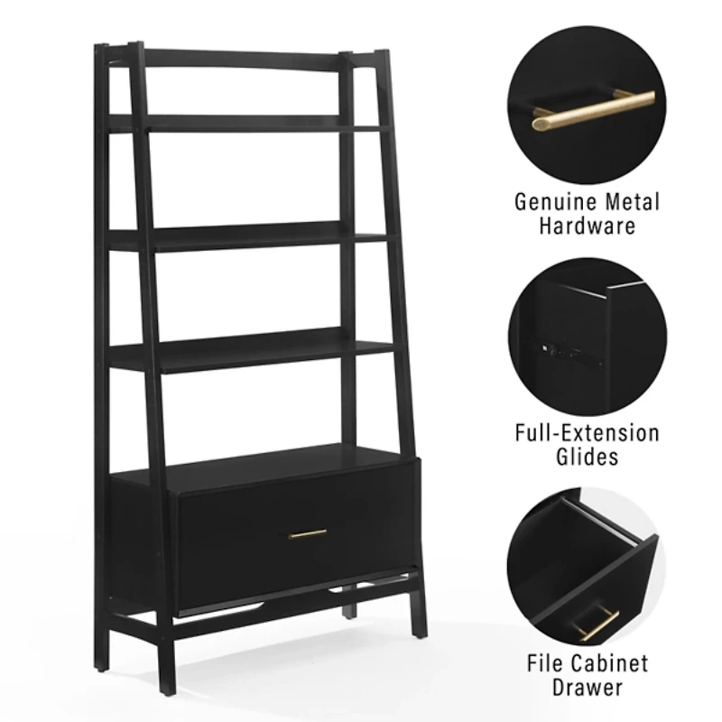 Large Black Landon Etegere Bookshelf