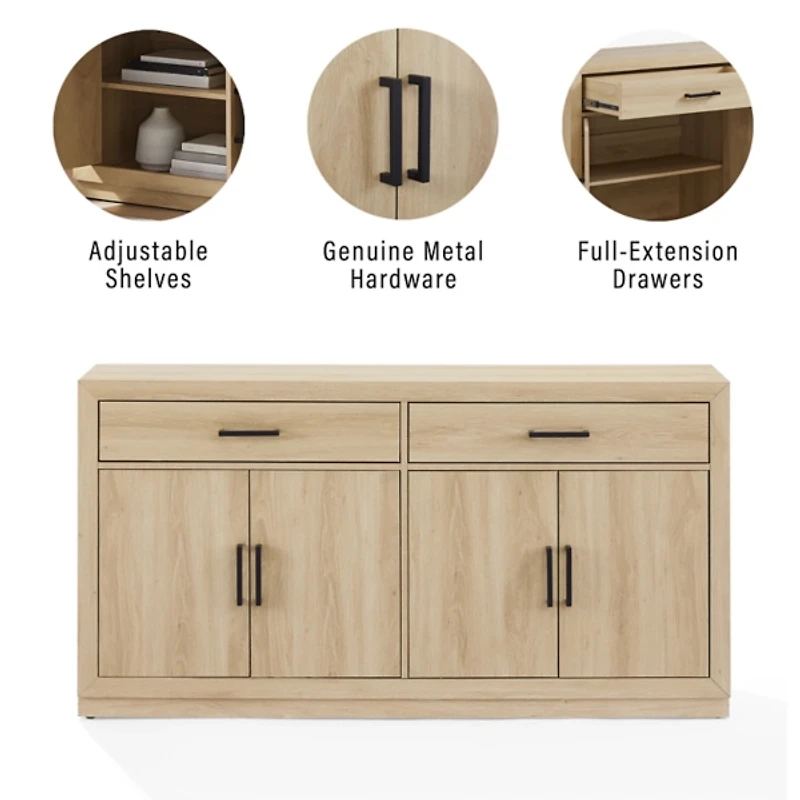 Whitewashed Natural Isla Sideboard