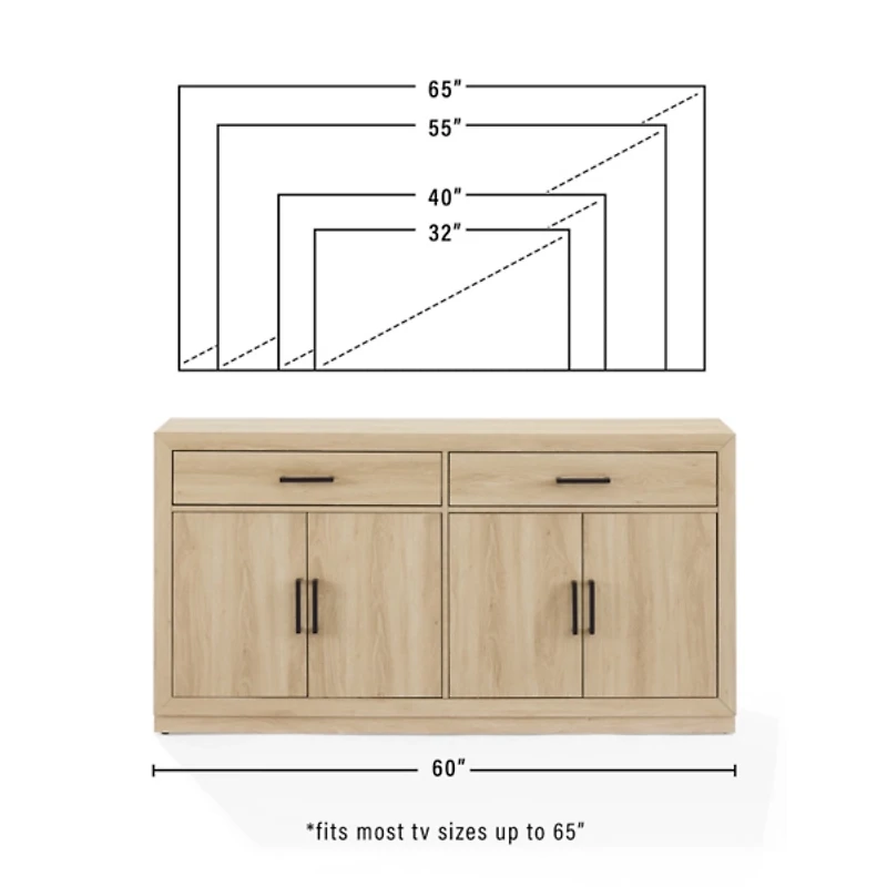 Whitewashed Natural Isla Sideboard