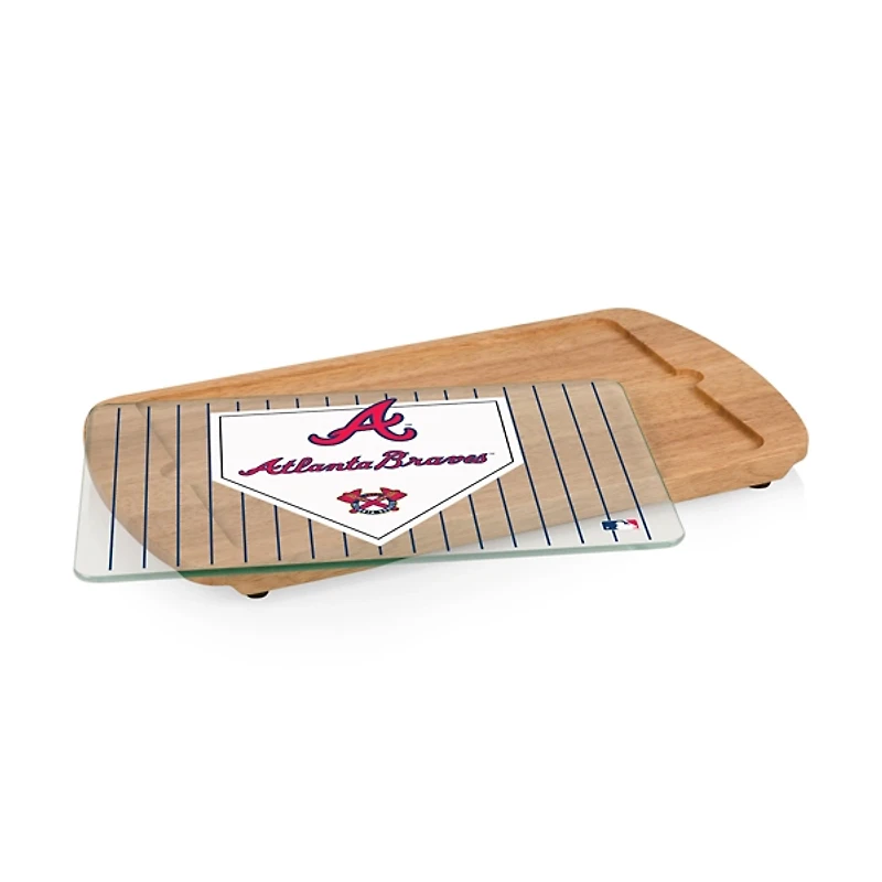 Atlanta Braves Billboard Glass Top Serving Board