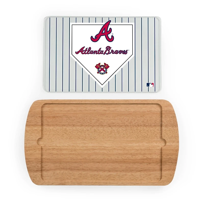 Atlanta Braves Billboard Glass Top Serving Board
