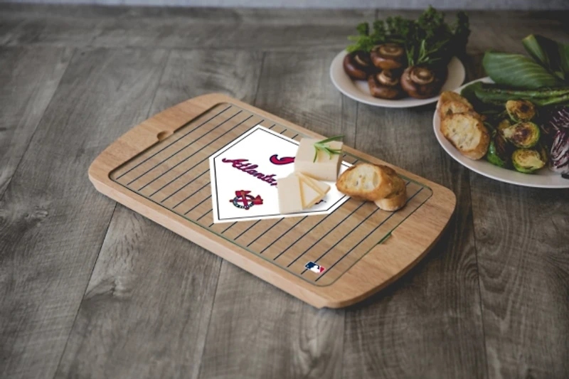 Atlanta Braves Billboard Glass Top Serving Board