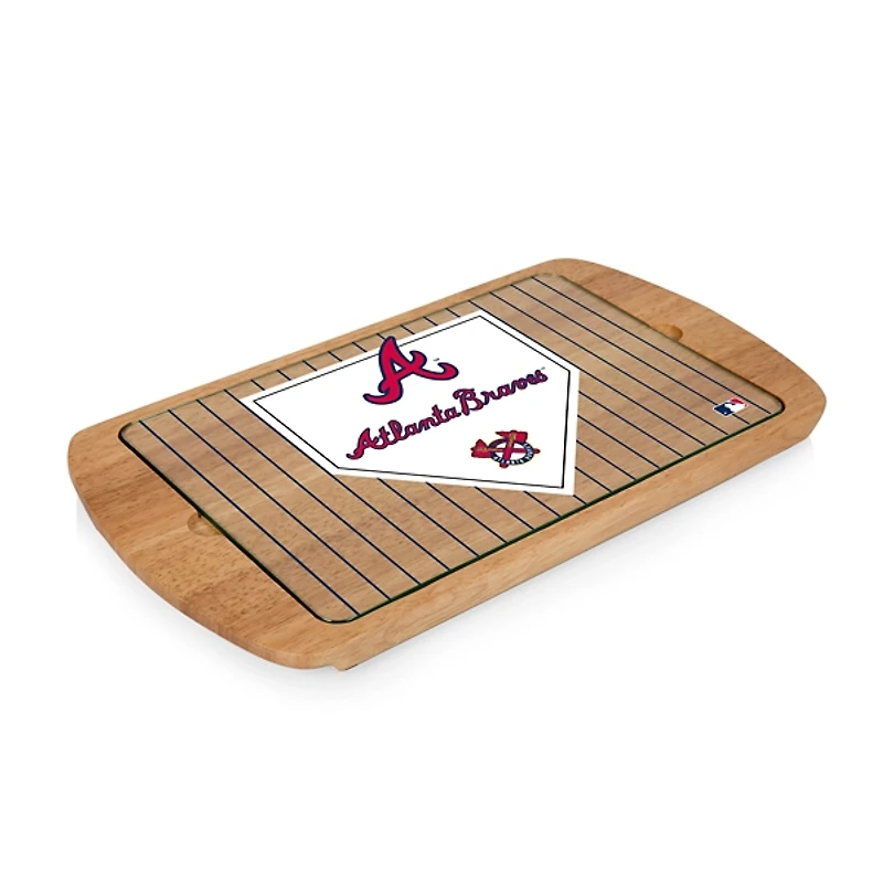 Atlanta Braves Billboard Glass Top Serving Board