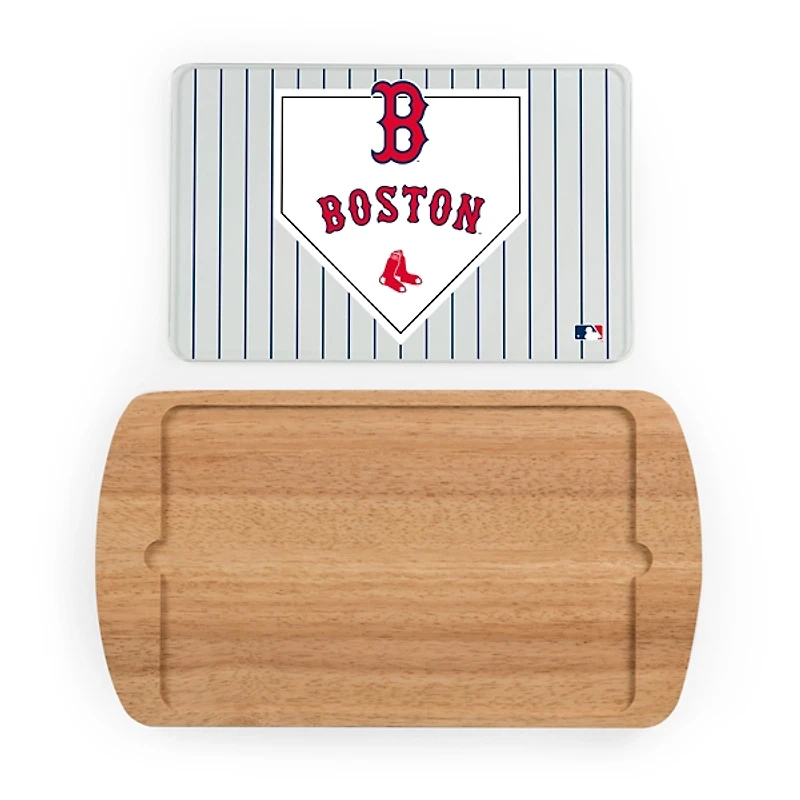 Boston Red Sox Billboard Glass Top Serving Board