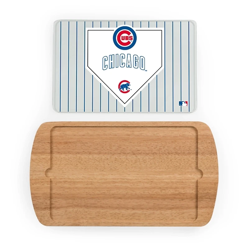 Chicago Cubs Billboard Glass Top Serving Board