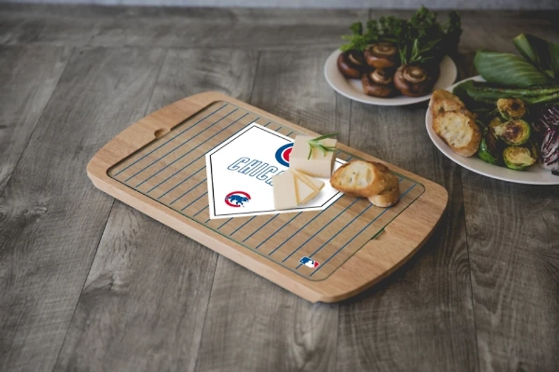 Chicago Cubs Billboard Glass Top Serving Board