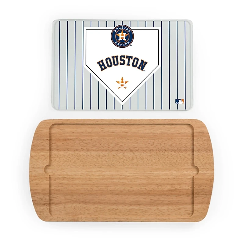 Houston Astros Billboard Glass Top Serving Board