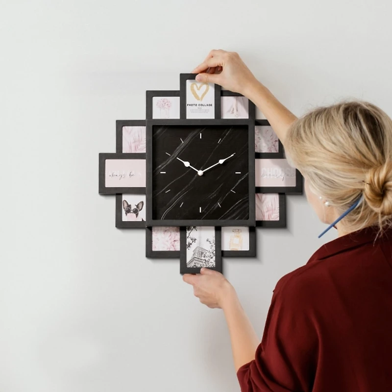 Black Collage Frame Wall Clock