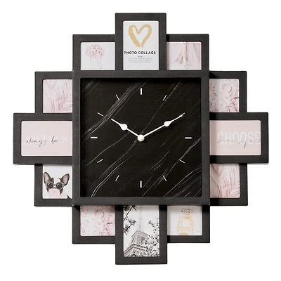Black Collage Frame Wall Clock