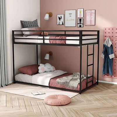 Metal Low Profile Harrow Twin Bunk Bed