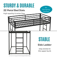 Metal Low Profile Harrow Twin Bunk Bed