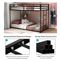 Metal Low Profile Harrow Twin Bunk Bed