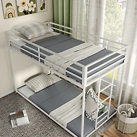 White Metal Low Profile Harrow Twin Bunk Bed