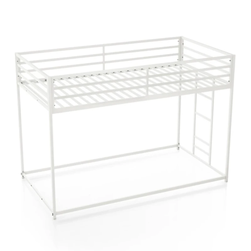 White Metal Low Profile Harrow Twin Bunk Bed
