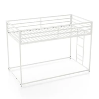 White Metal Low Profile Harrow Twin Bunk Bed