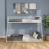 White Metal Porter Twin Over Full Bunk Bed