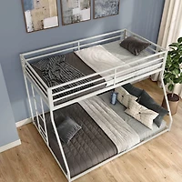 White Metal Porter Twin Over Full Bunk Bed