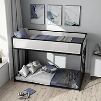 Black & White Mesh Nellie Twin Bunk Bed