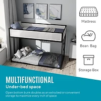 Black & White Mesh Nellie Twin Bunk Bed